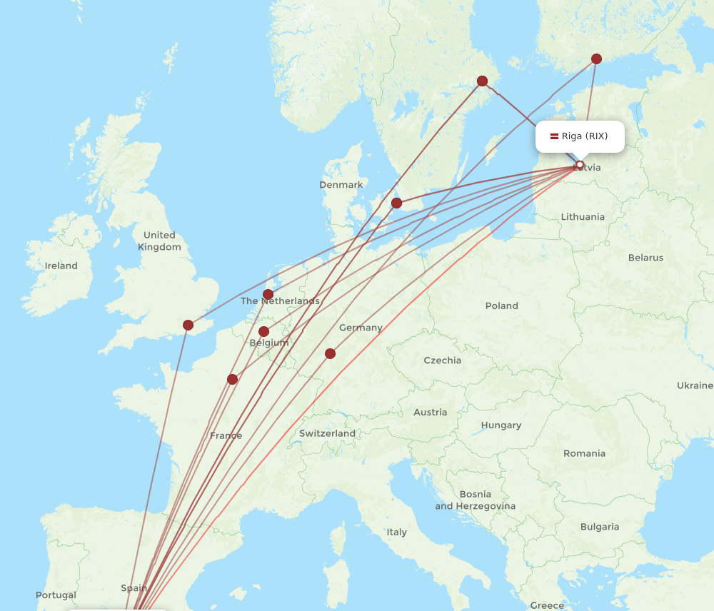AGP-RIX flight routes