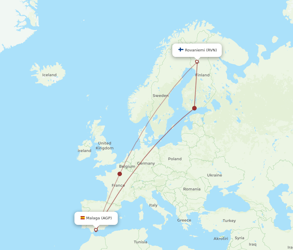 AGP-RVN flight routes