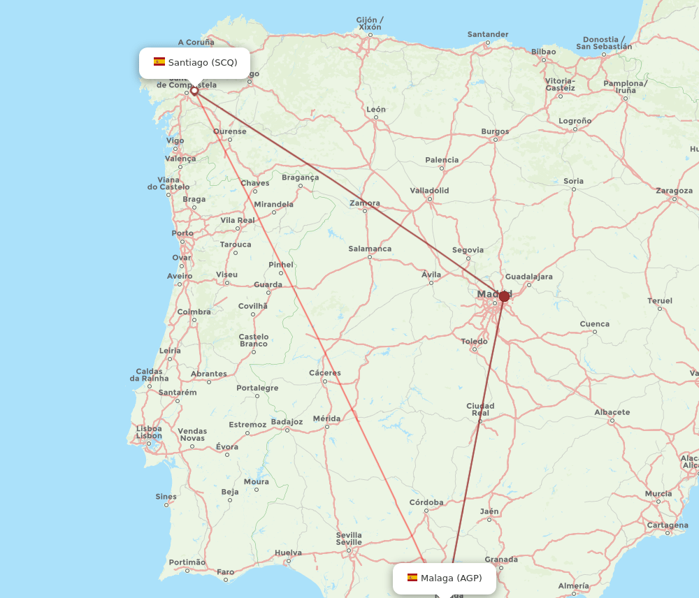AGP-SCQ flight routes