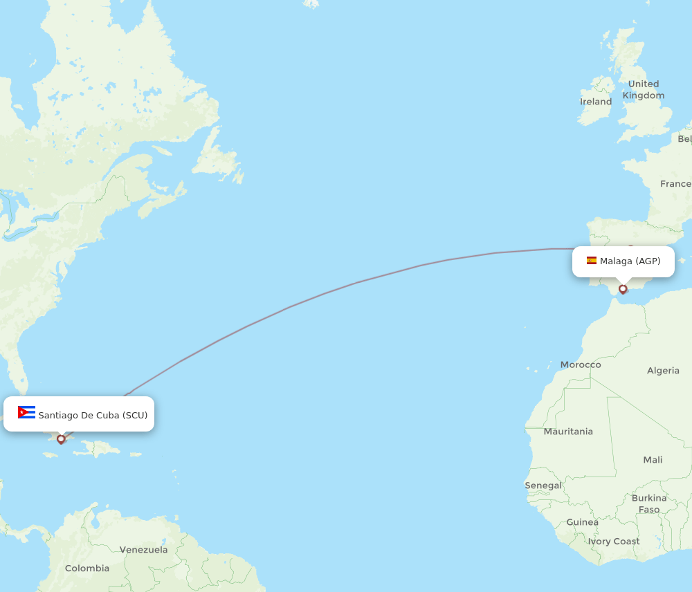 AGP-SCU flight routes