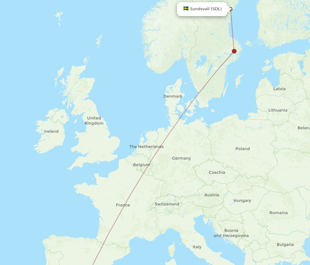 AGP-SDL flight routes