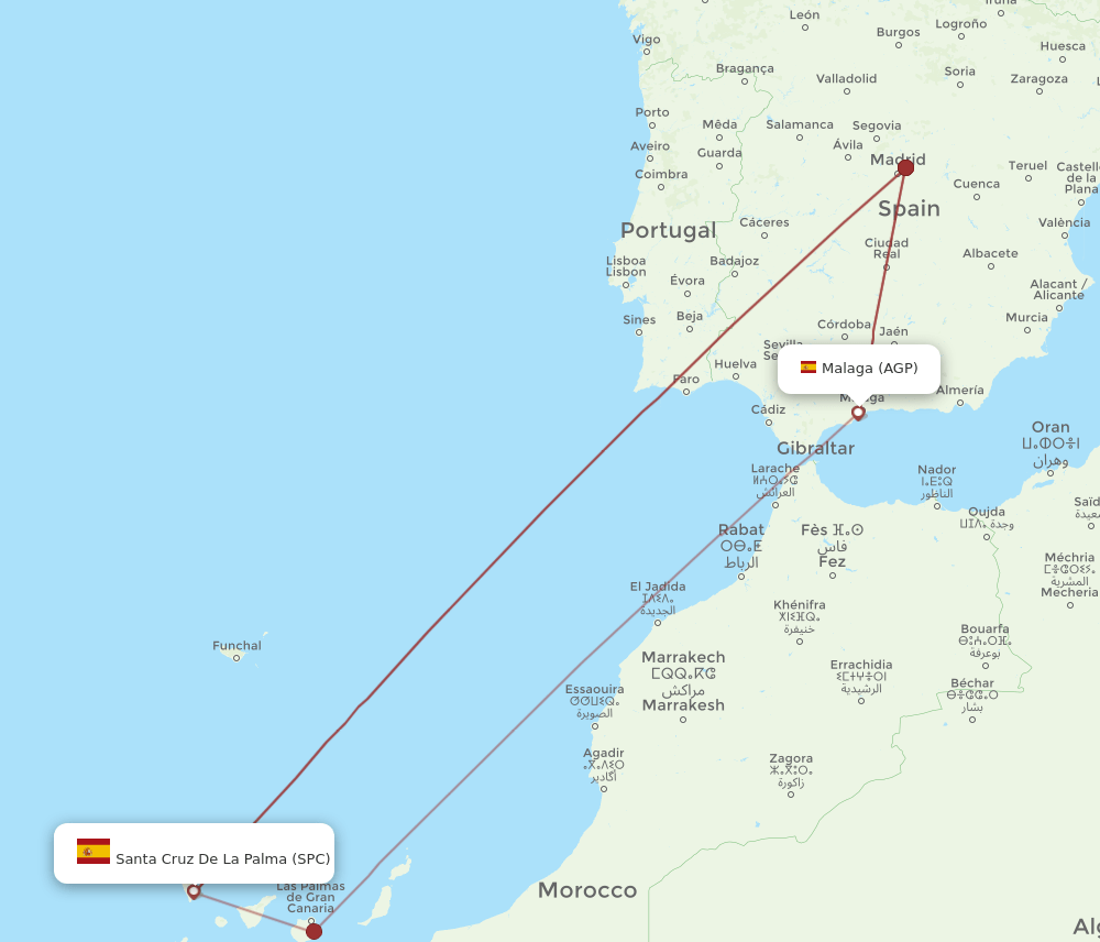 AGP-SPC flight routes