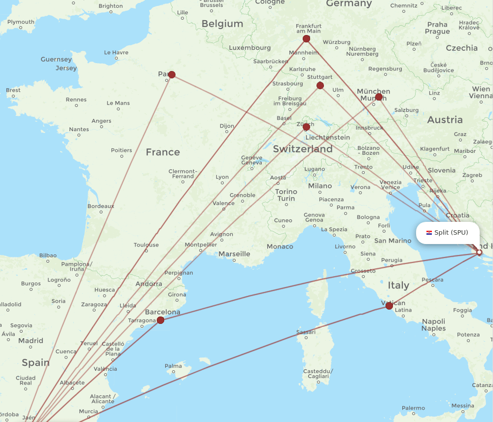 AGP-SPU flight routes