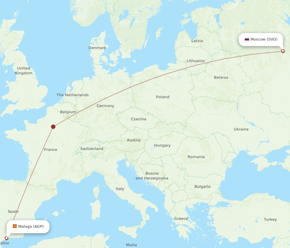 AGP-SVO flight routes