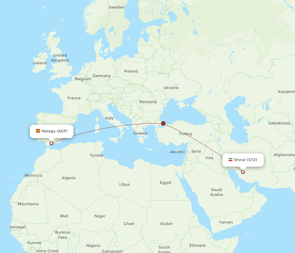 AGP-SYZ flight routes