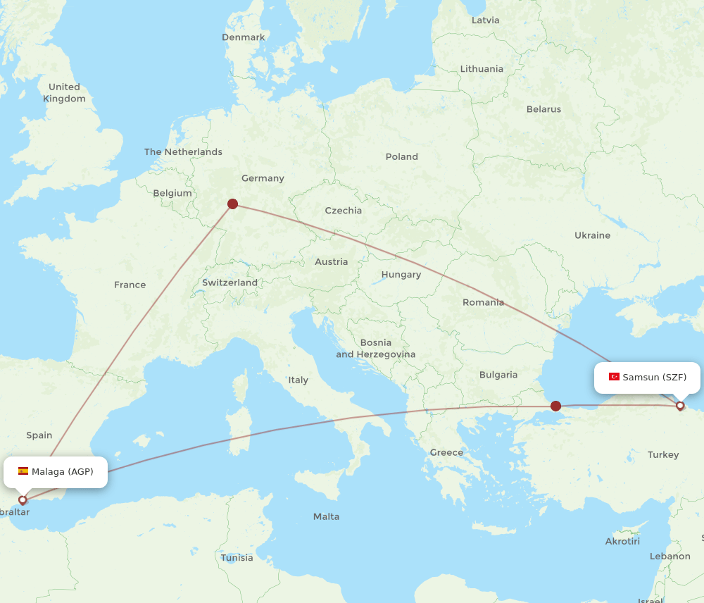 AGP-SZF flight routes