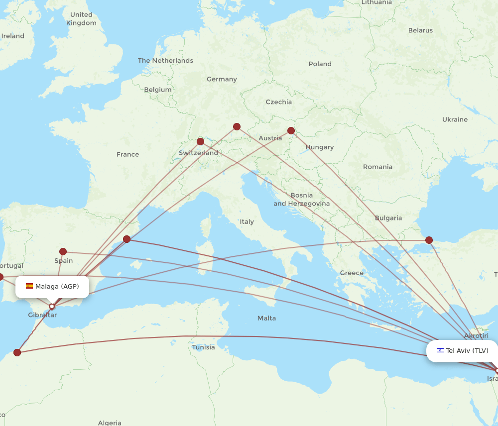 AGP-TLV flight routes