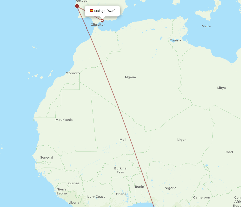 AGP-TMS flight routes