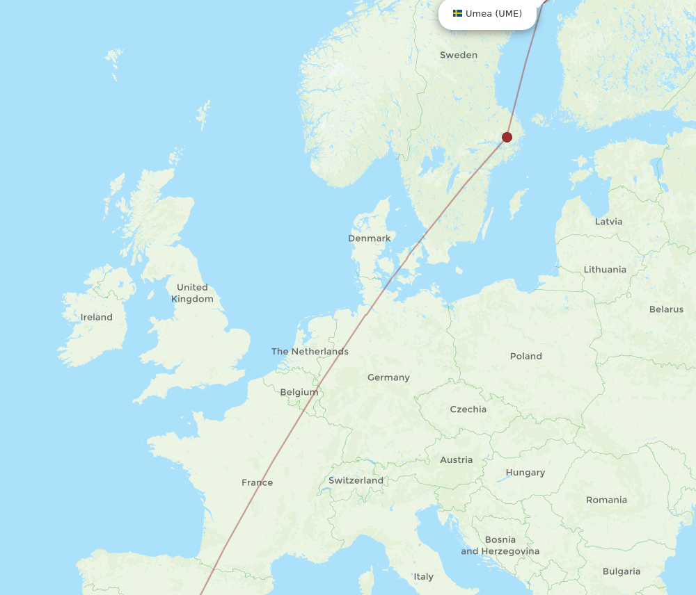 AGP-UME flight routes