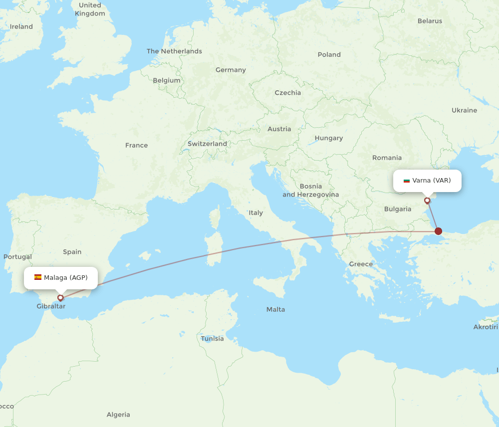 AGP-VAR flight routes