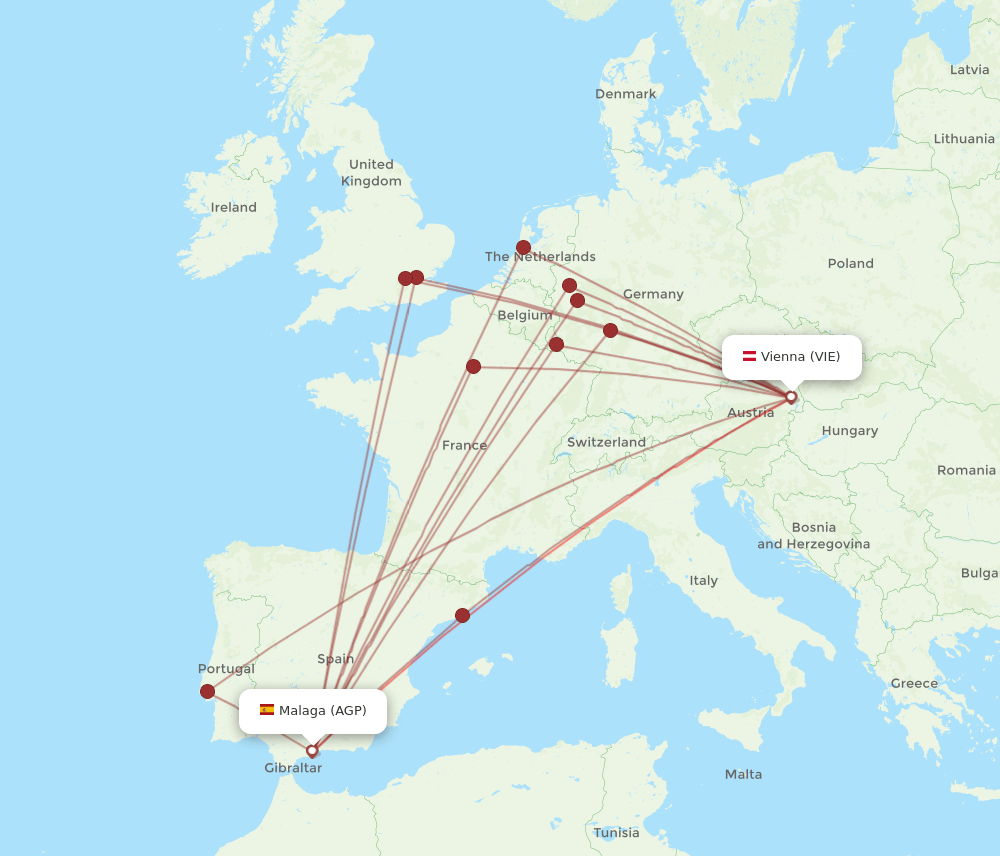 AGP-VIE flight routes