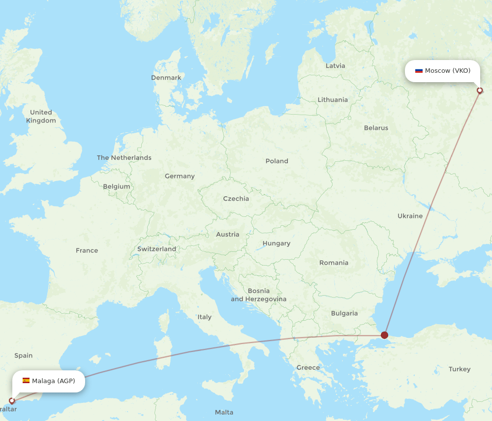AGP-VKO flight routes