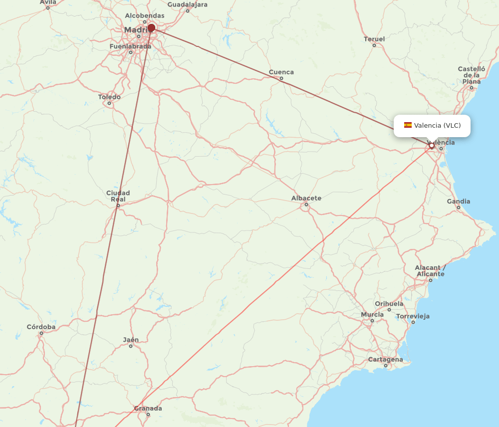 AGP-VLC flight routes