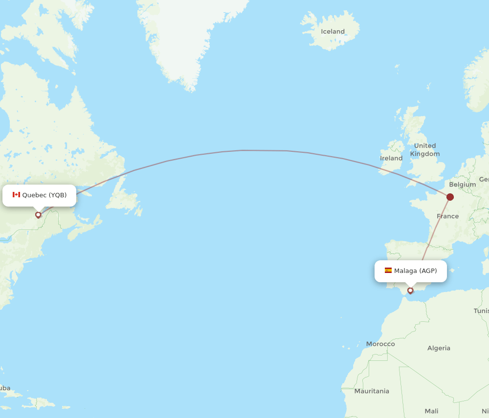 AGP-YQB flight routes
