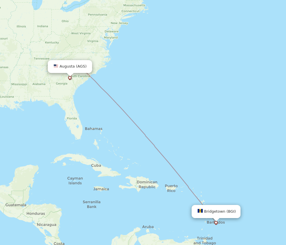 AGS-BGI flight routes
