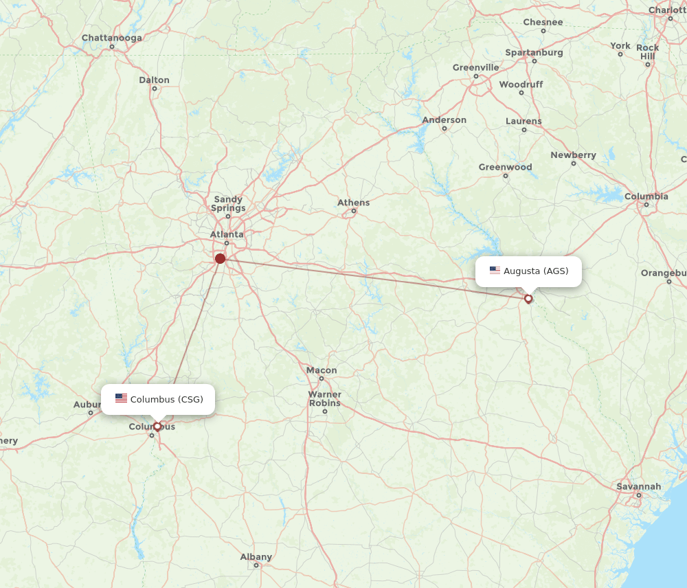 AGS-CSG flight routes