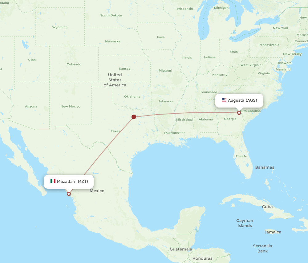 AGS-MZT flight routes
