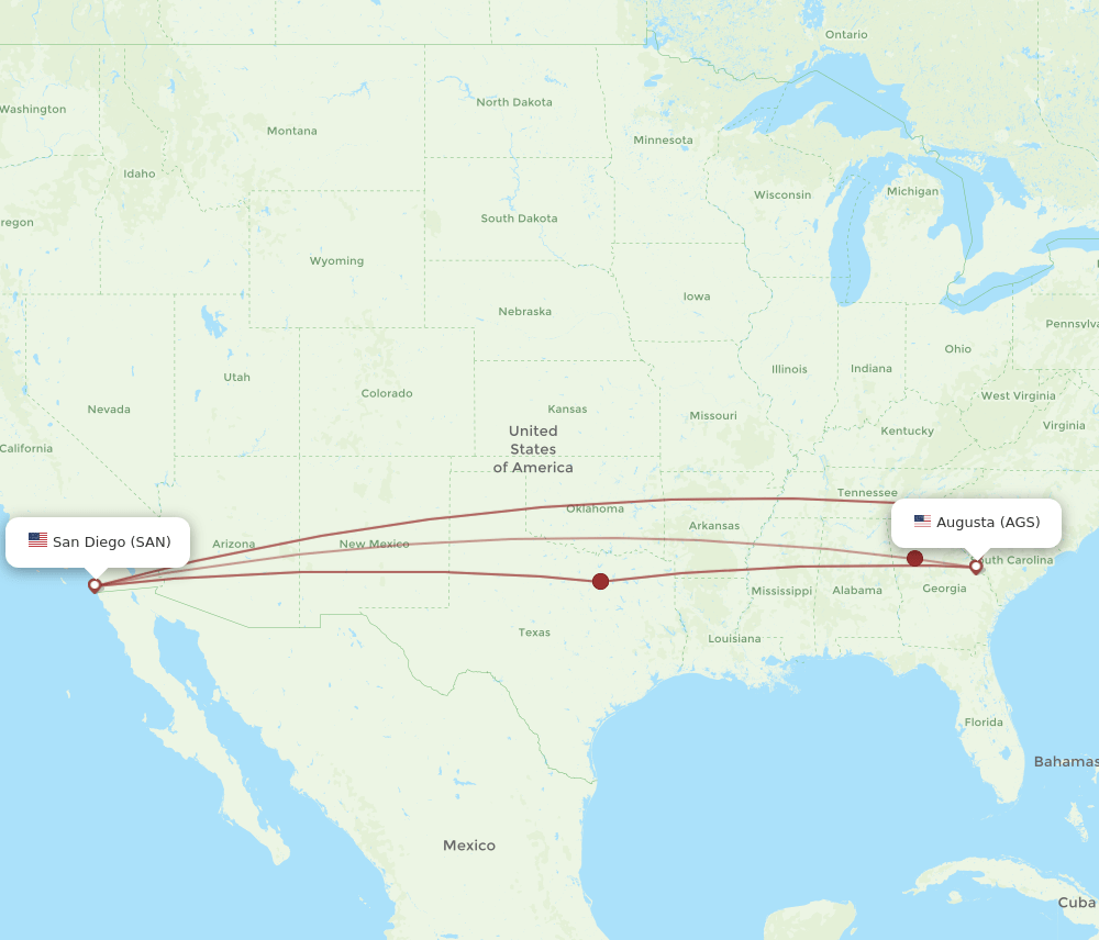 AGS-SAN flight routes