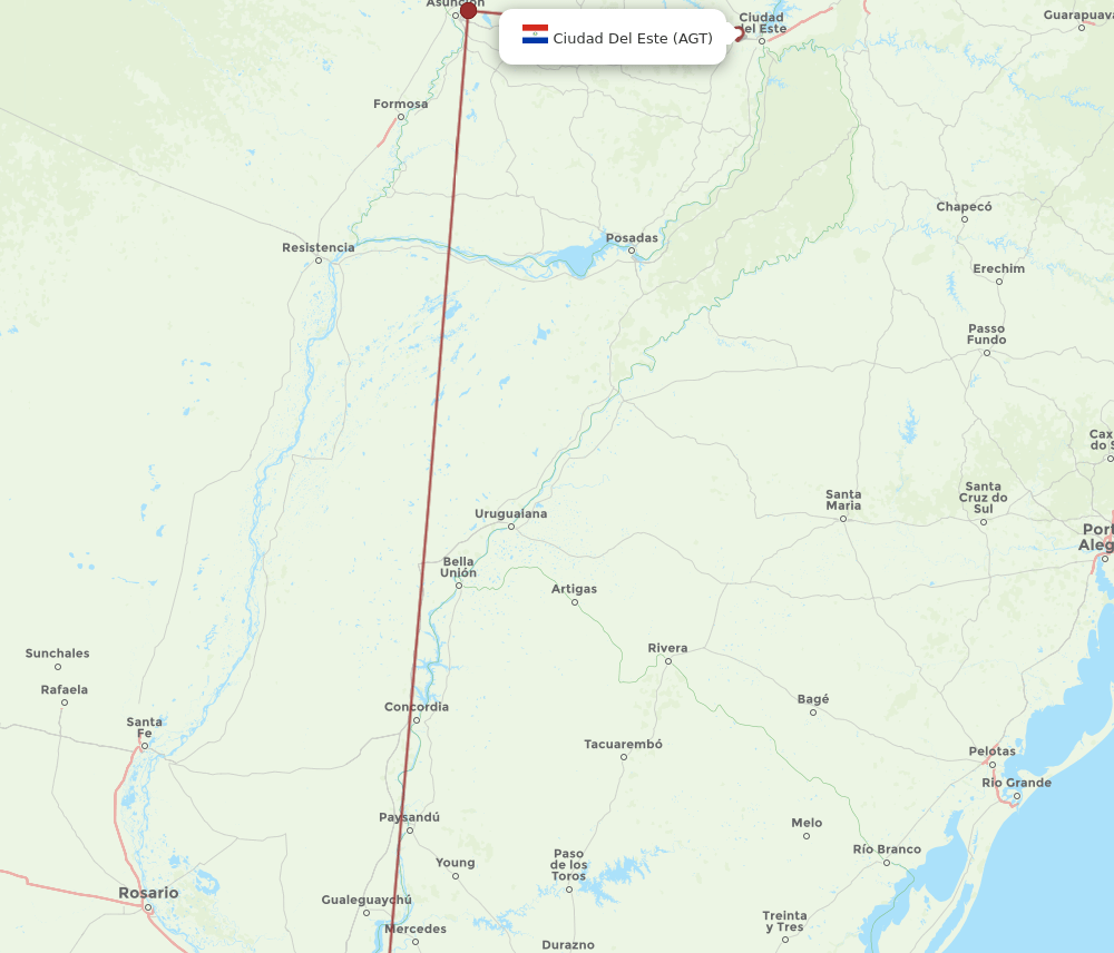 AGT-AEP flight routes
