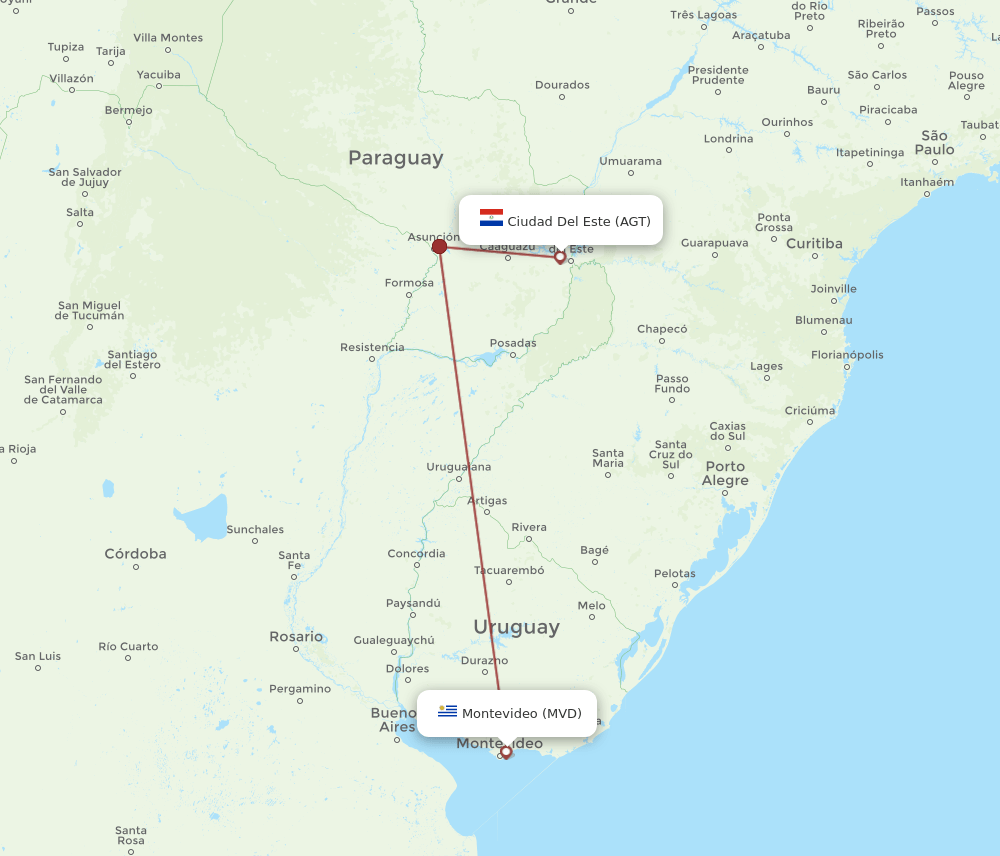 AGT-MVD flight routes