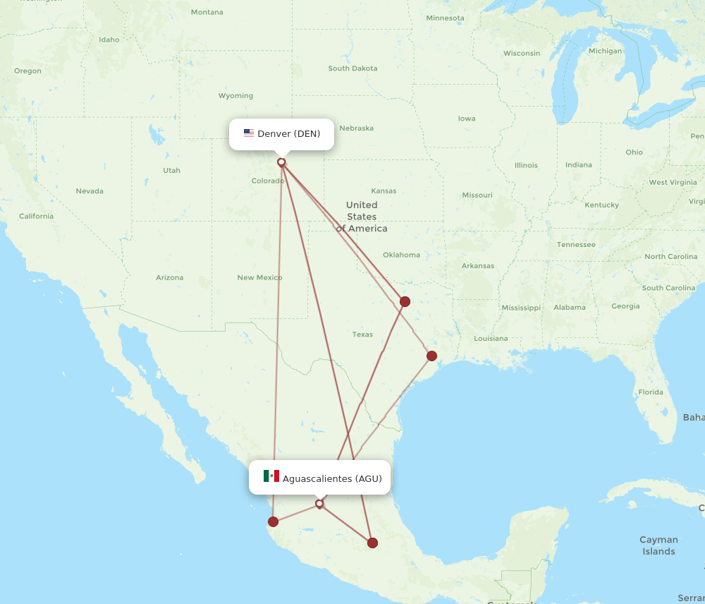 AGU-DEN flight routes