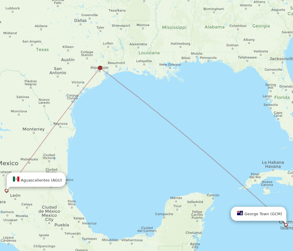 GCM to AGU flights and routes map