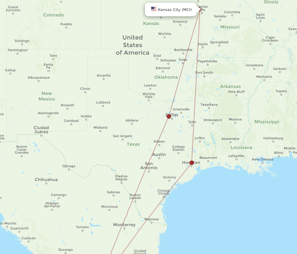 AGU-MCI flight routes