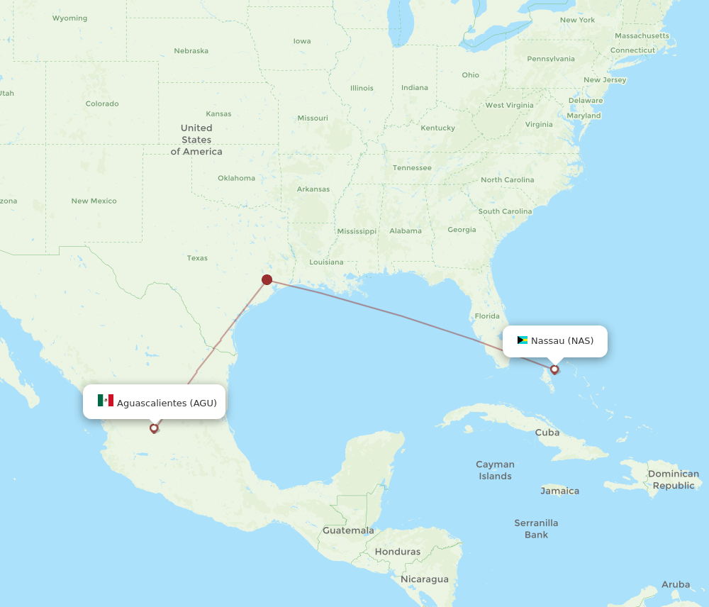 NAS to AGU flights and routes map