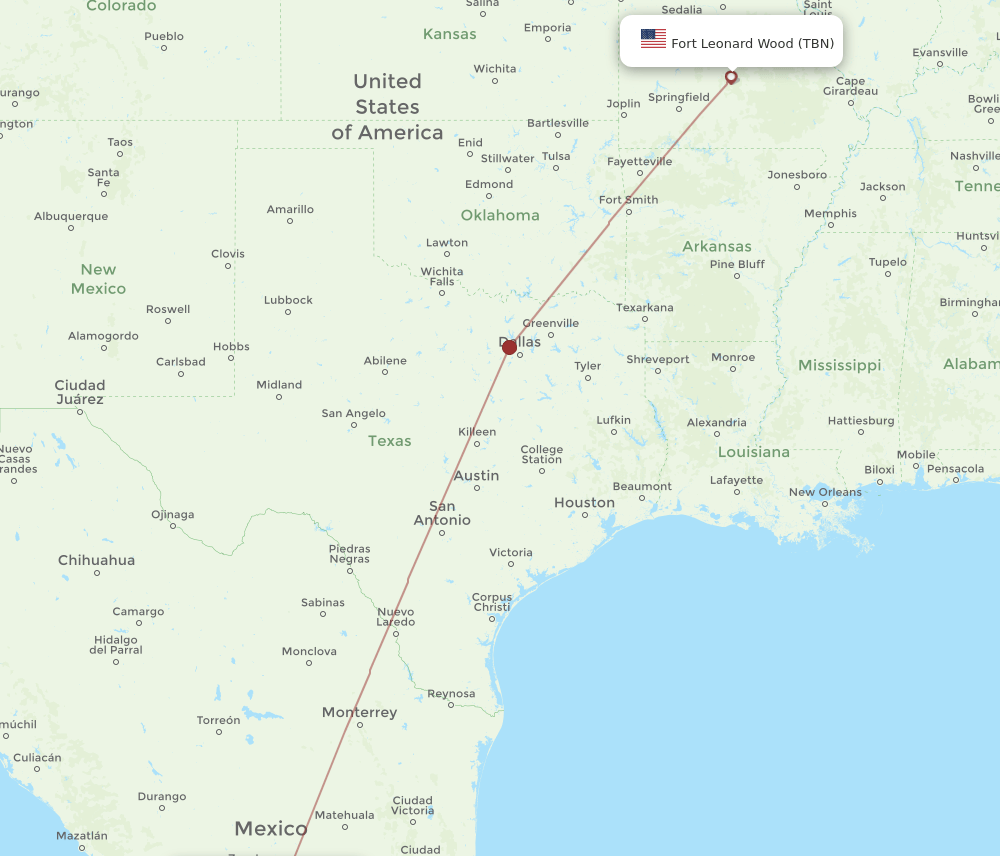 AGU-TBN flight routes