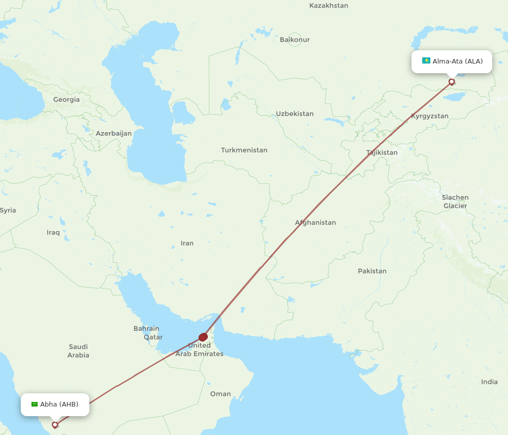 AHB-ALA flight routes