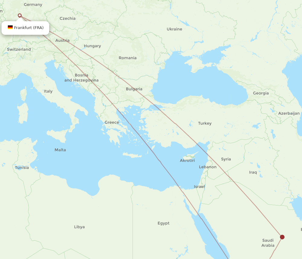 AHB-FRA flight routes