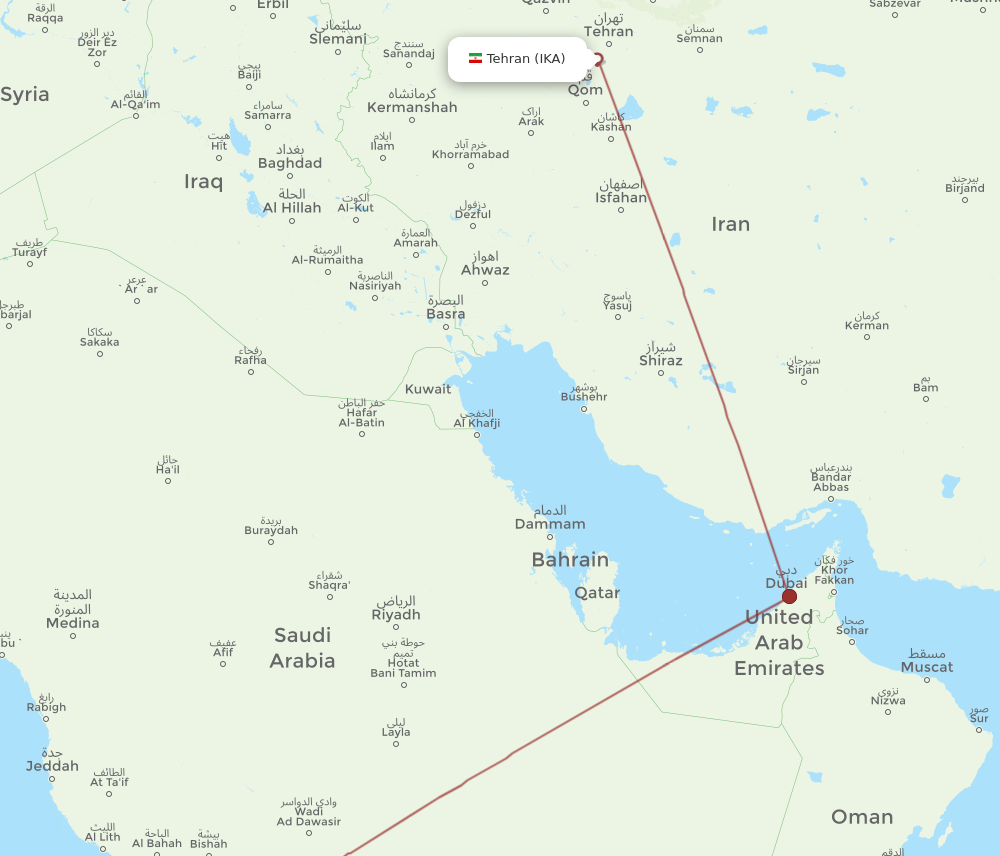 AHB-IKA flight routes