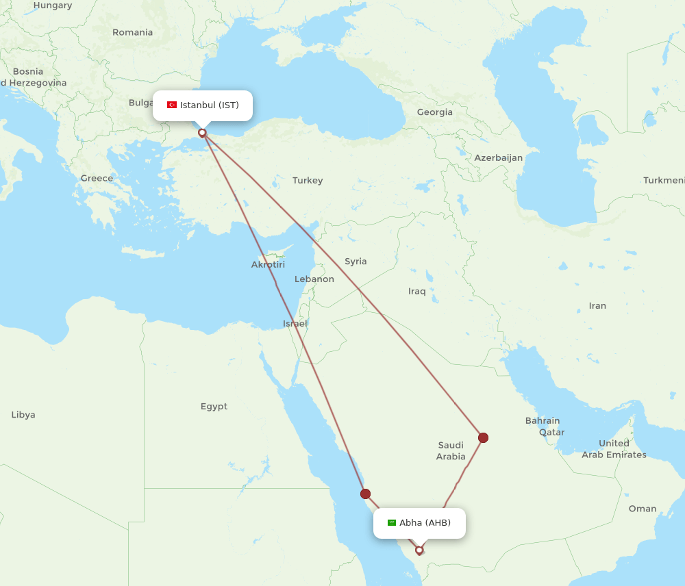 AHB-IST flight routes