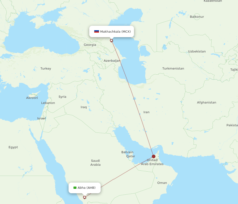 AHB-MCX flight routes