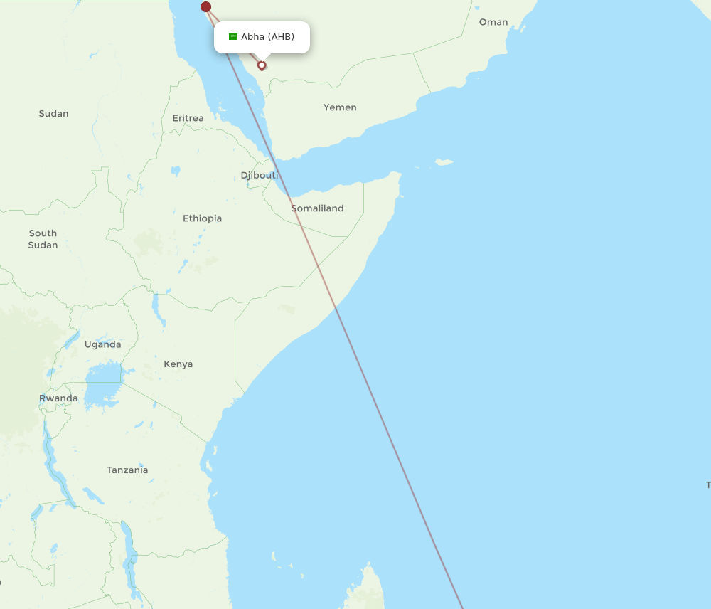 AHB-MRU flight routes