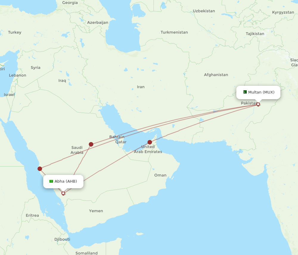 AHB-MUX flight routes