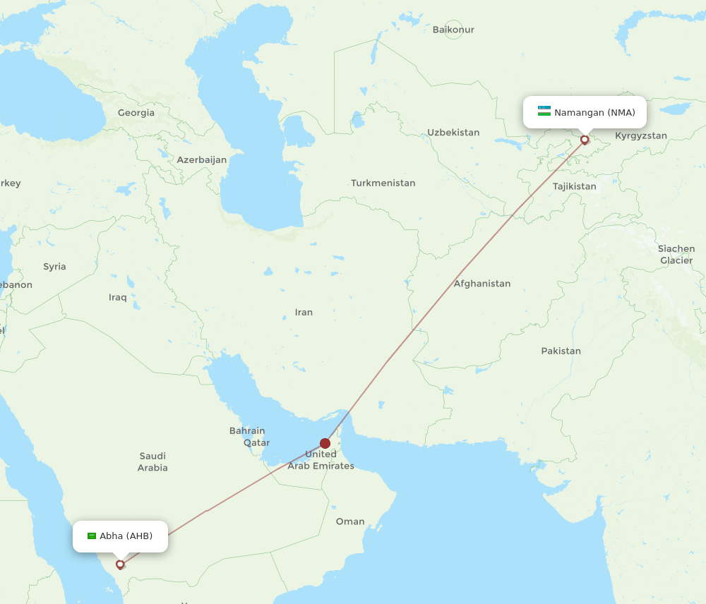 AHB-NMA flight routes