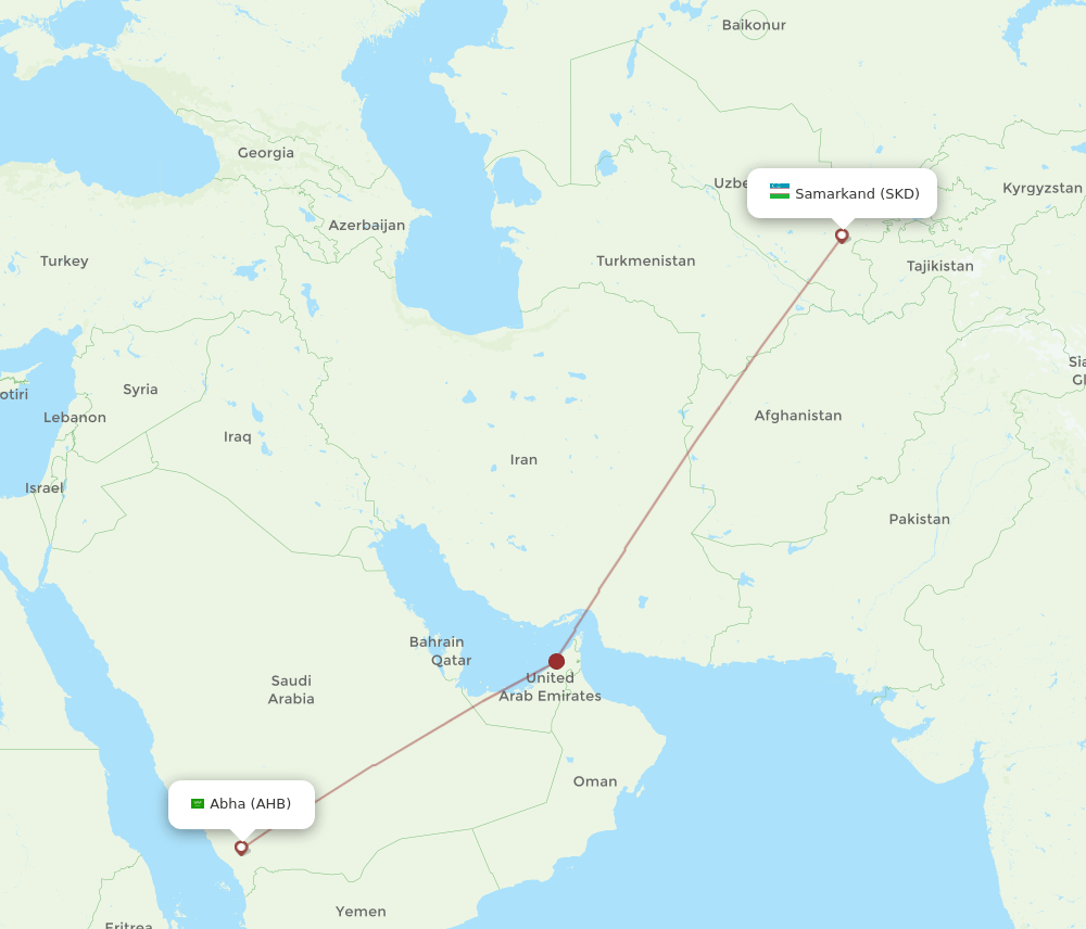 AHB-SKD flight routes