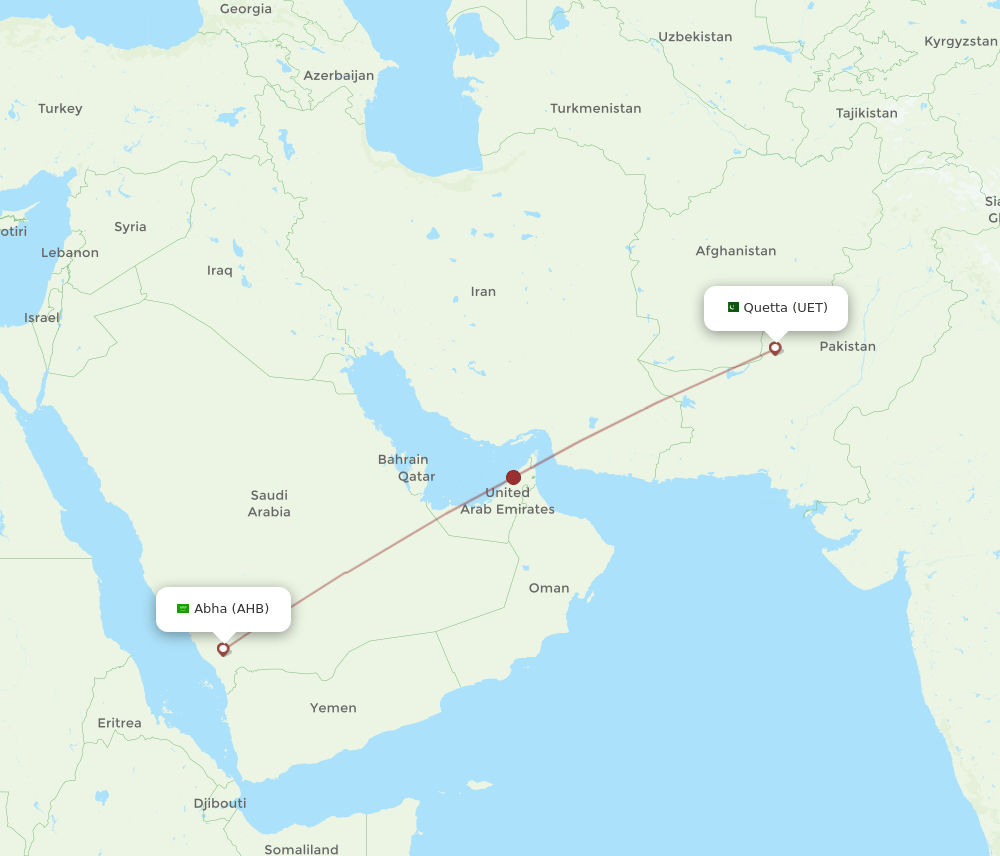 AHB-UET flight routes