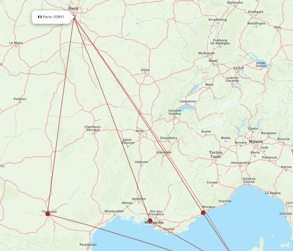 AJA-ORY flight routes