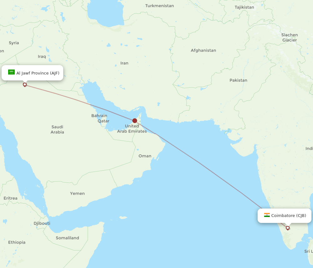 AJF-CJB flight routes