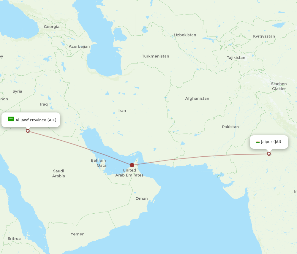 AJF-JAI flight routes
