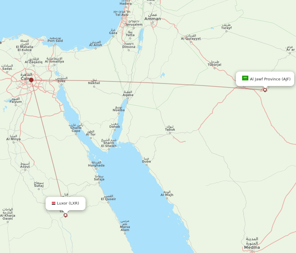 AJF-LXR flight routes