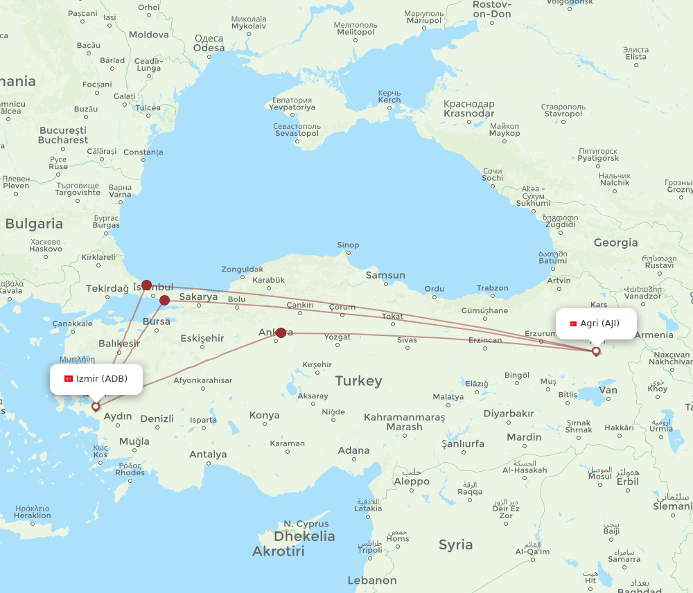 AJI-ADB flight routes