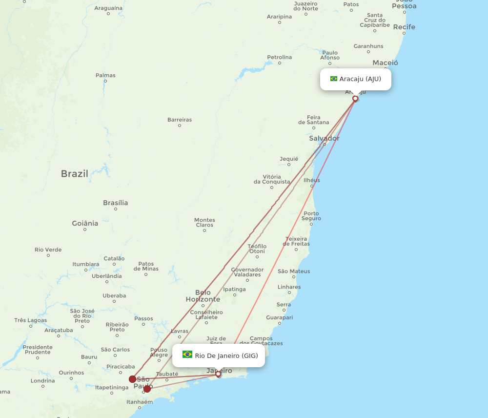 AJU-GIG flight routes