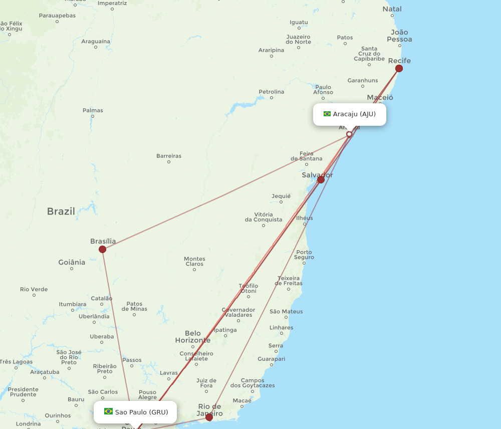 AJU-GRU flight routes