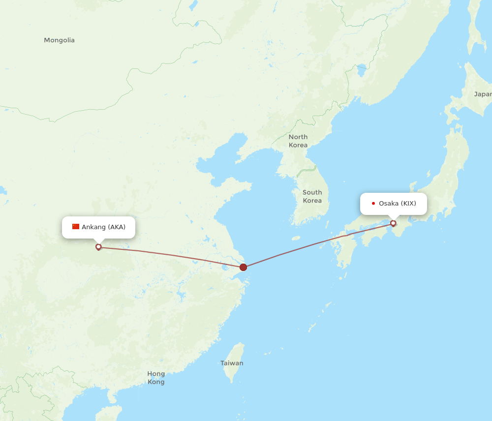 AKA-KIX flight routes