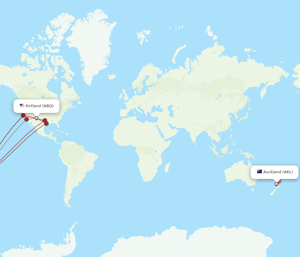 AKL-ABQ flight routes