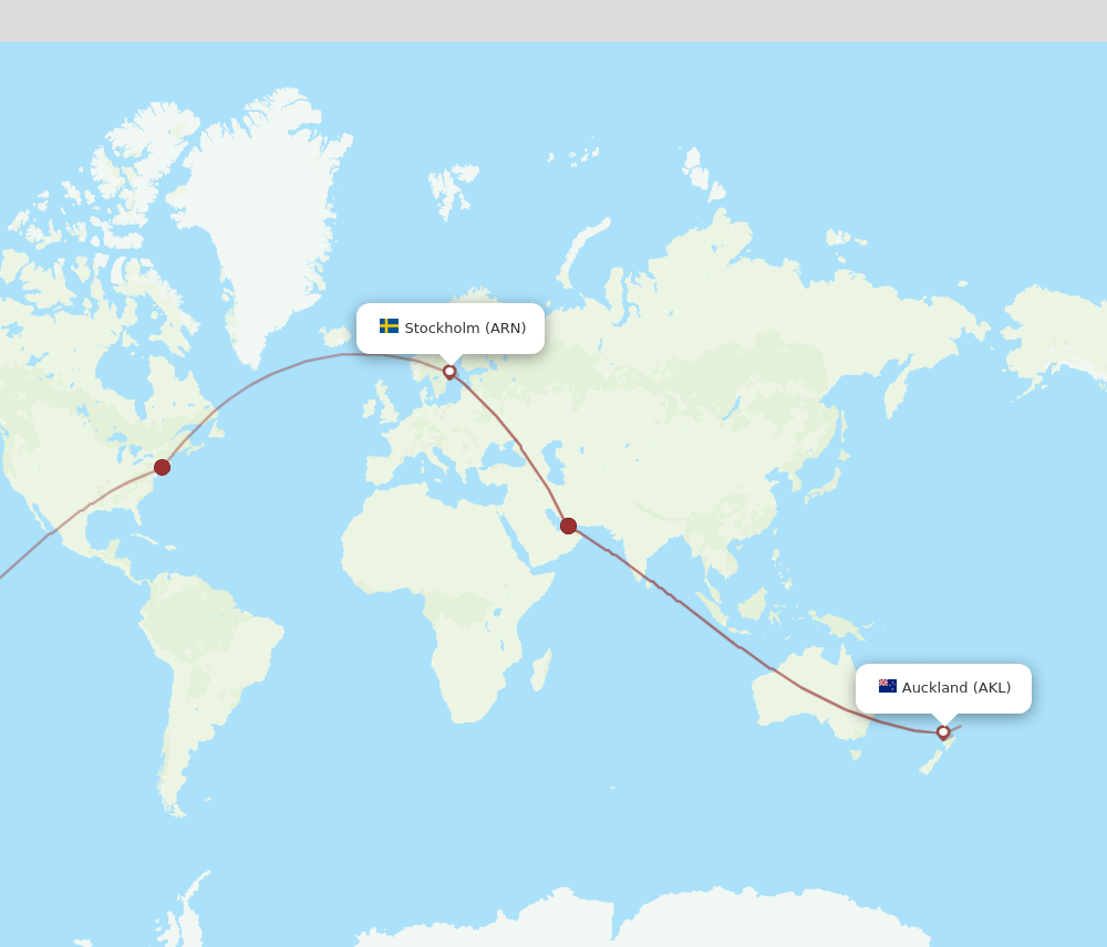 AKL-ARN flight routes