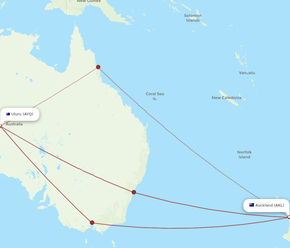AKL-AYQ flight routes